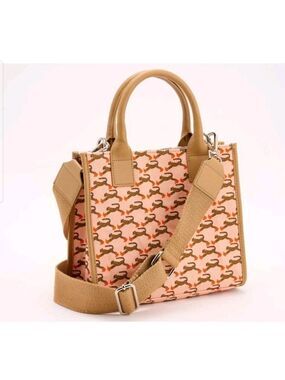 Bouffants & Broken Hearts Pink Cheetah Heel Mini Tote Crossbody